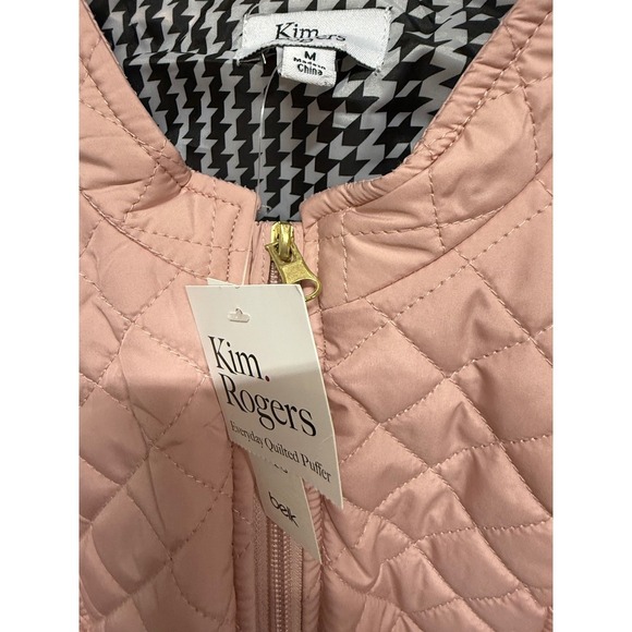 Kim Rogers Everyday Quilted Puffer Jacket Vest Size M Maeve Pink Preppy NWT - Picture 4 of 7